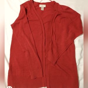 Loft Small Petite Red Open Cardigan